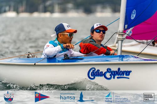Gauthier et Camille à bord de leur hansa